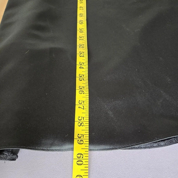 Scott McClintoch Vintage Black Tie Satin Gown‎ Rhinestone Buckle Belted Size 8 - Picture 12 of 15